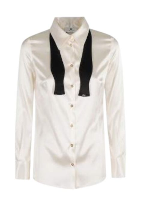  Silk satin shirt with bow tie ELISABETTA FRANCHI | shirts | CA10756E2EF1